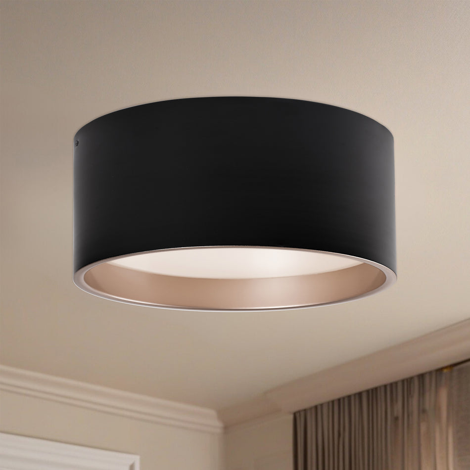 Mousinni 18-in Black LED Flush Mount by KUZCO