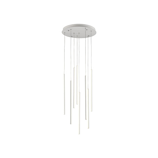 Chute 8 Head White LED Multi Pendant by KUZCO