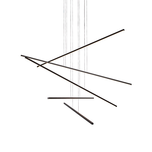 Vega Minor 5 Head Black LED Multi Pendant by KUZCO