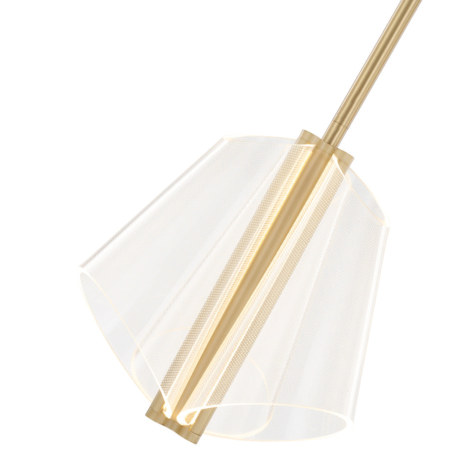Mulberry 11-in Brushed Gold/Light Guide LED Pendant by KUZCO