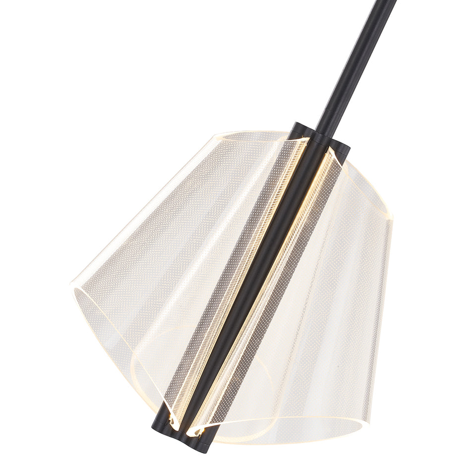 Mulberry 11-in Black/Light Guide LED Pendant by KUZCO