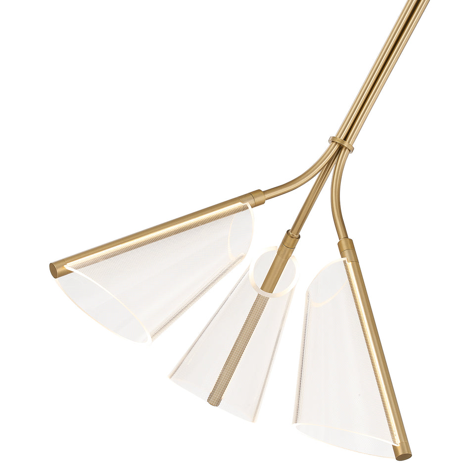 Mulberry 22-in Brushed Gold/Light Guide LED Pendant by KUZCO