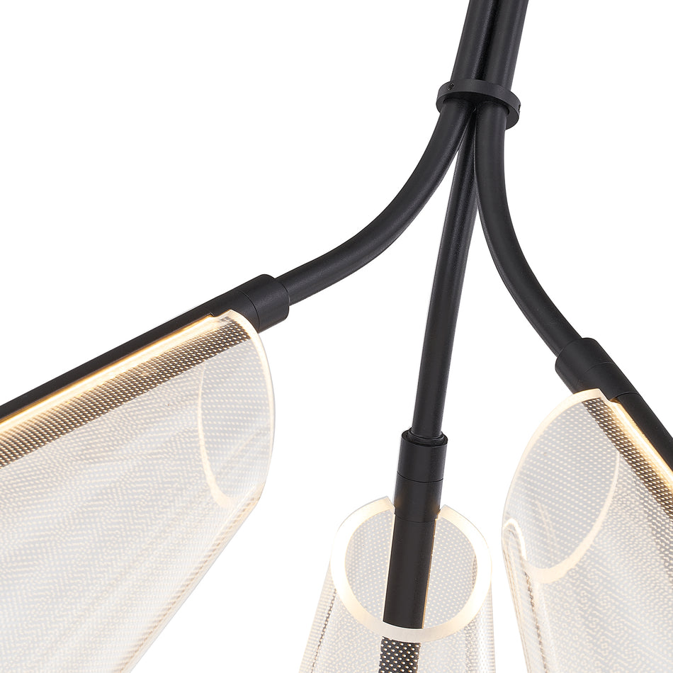 Mulberry 22-in Black/Light Guide LED Pendant by KUZCO