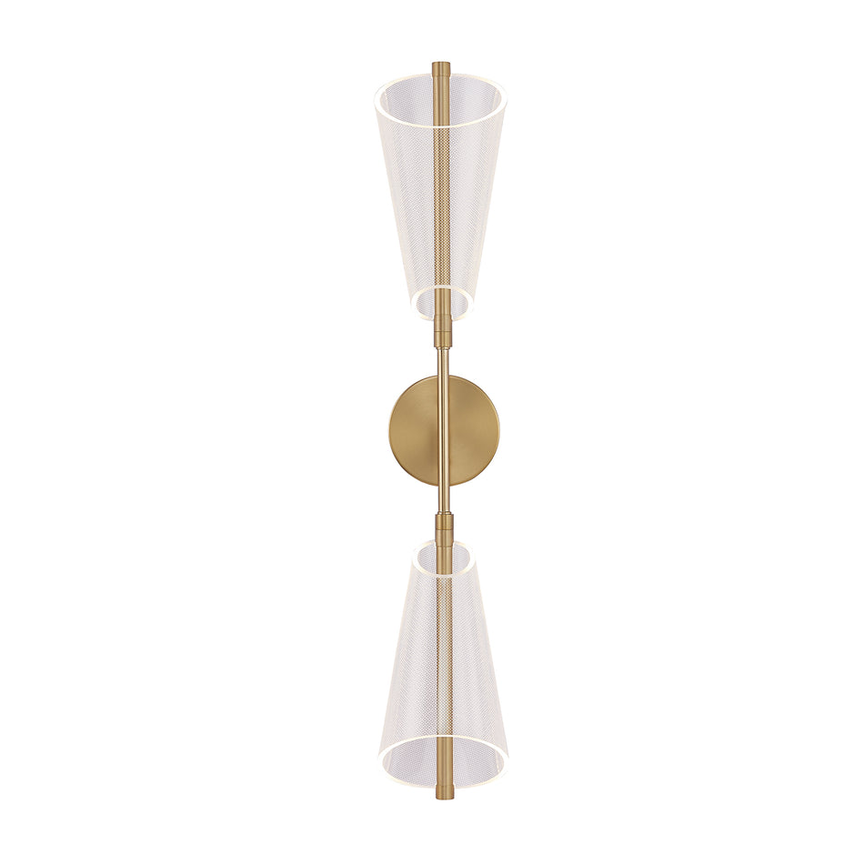 Mulberry 29-in Brushed Gold/Light Guide LED Wall Sconce by KUZCO