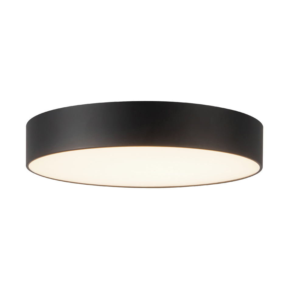 Musa 8-in Black dimmable LED Flush Mount