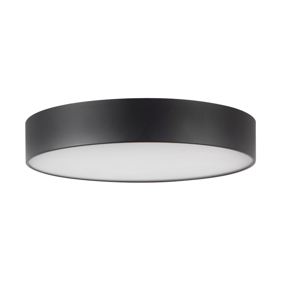 Musa 8-in Black dimmable LED Flush Mount
