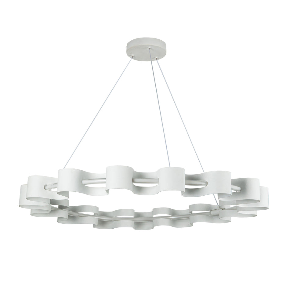Nami 32-in Antique White LED Chandelier by KUZCO
