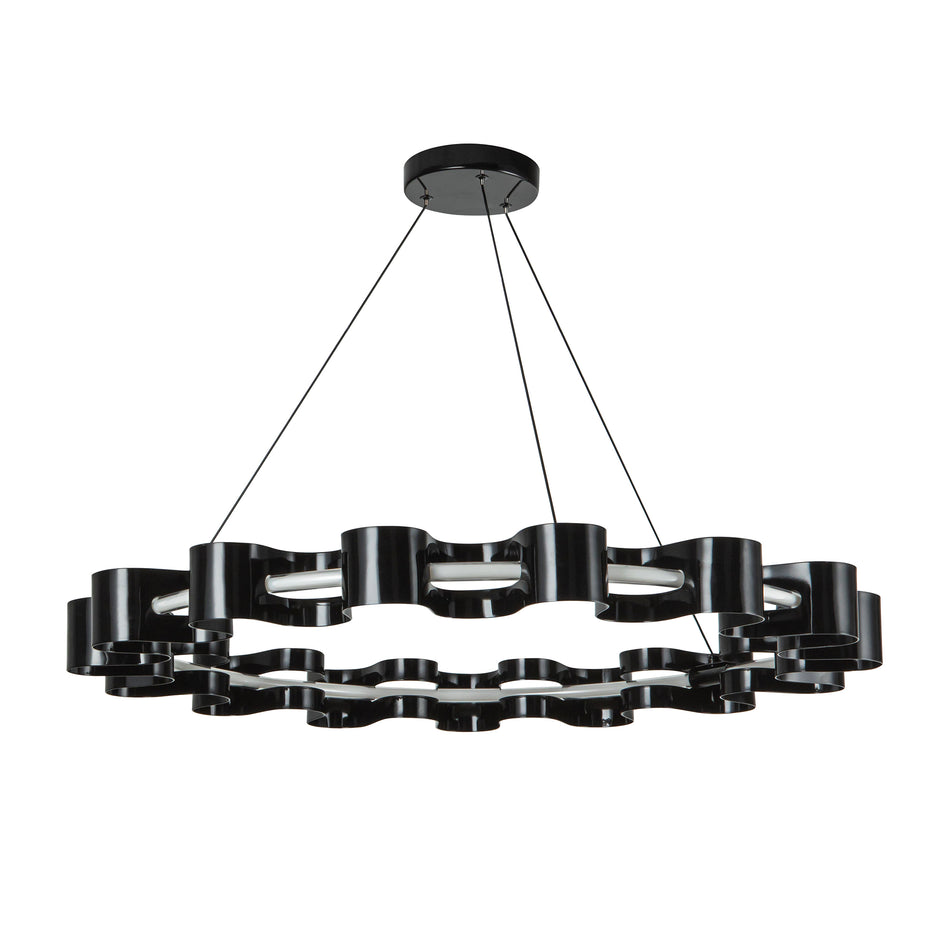 Nami 32-in Gloss Black LED Chandelier by KUZCO