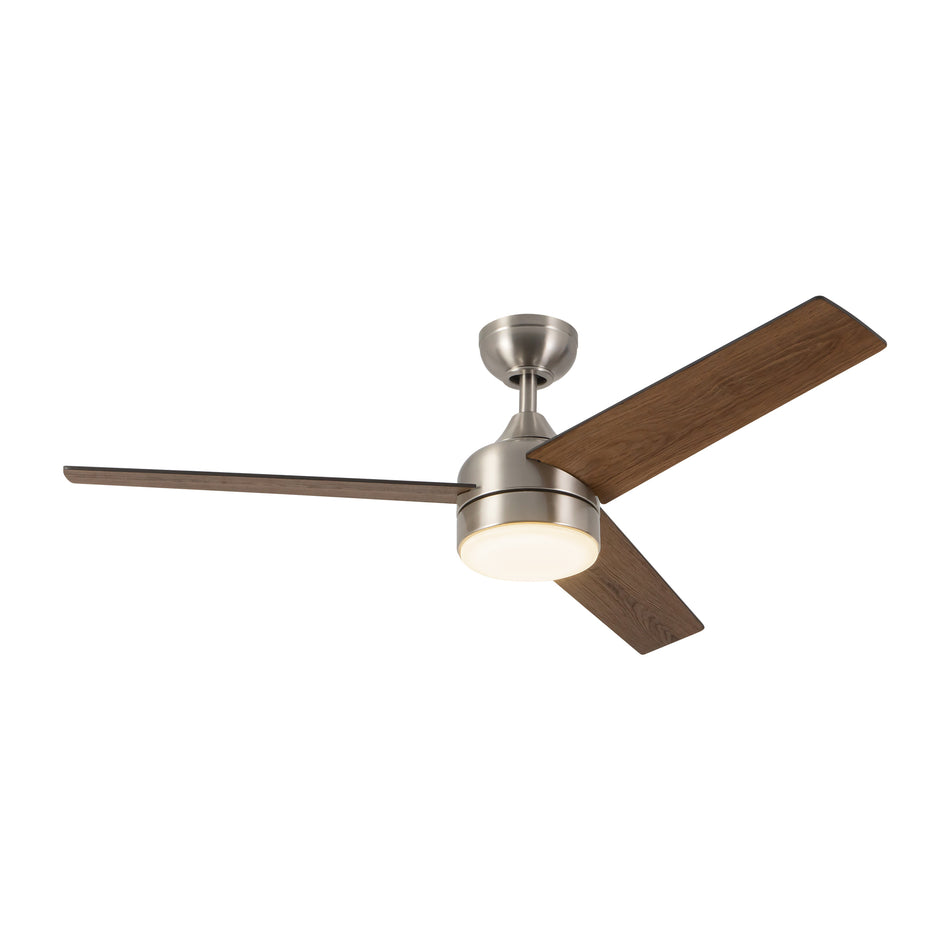 Nash 52-in Brushed Nickel reversible blade Ceiling Fan with LED Light Kit