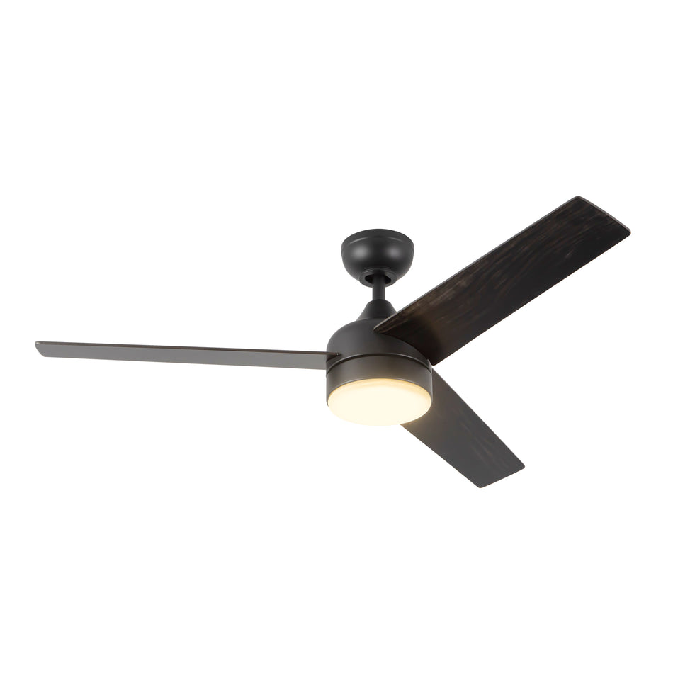 Nash 52-in Matte Black reversible blade Ceiling Fan with LED Light Kit