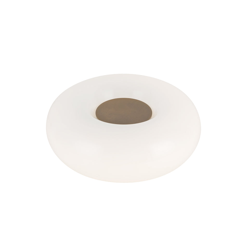 Nimbus 8-in Vintage Brass/Opal Glass LED Table Lamp by KUZCO