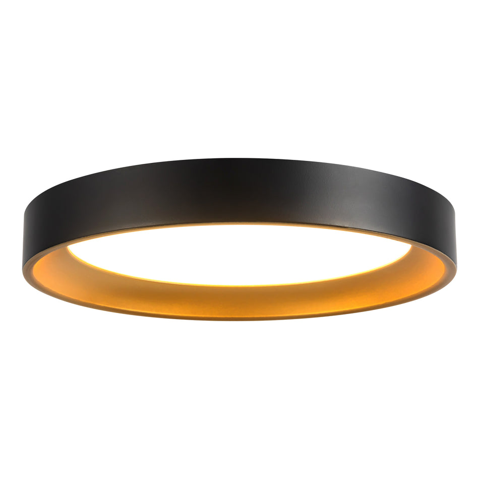 Nix 9-in Black dimmable LED Flush Mount