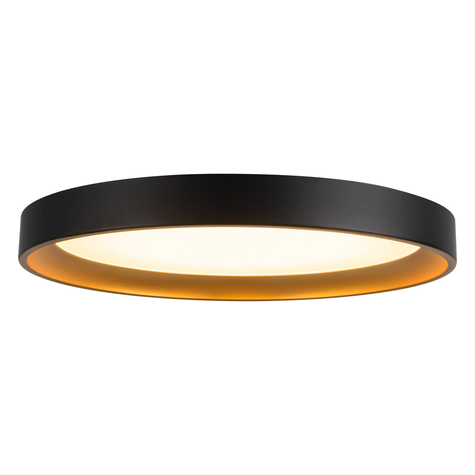 Nix 12-in Black dimmable LED Flush Mount