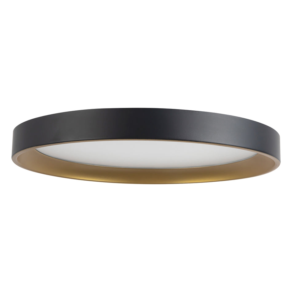 Nix 12-in Black dimmable LED Flush Mount