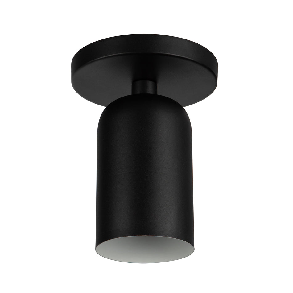 Nola 4-in Black 1 Light Semi-Flush by KUZCO