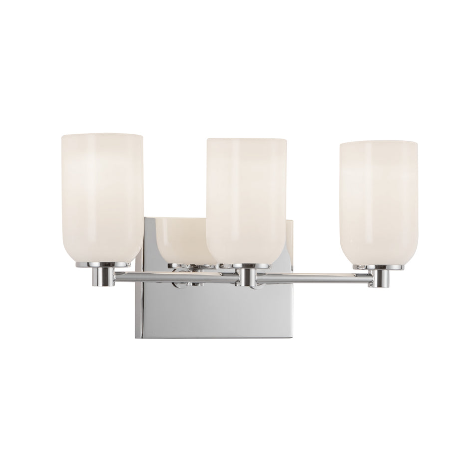 Nola 18-in Chrome/Glossy Opal Glass Socket Vanity Light by KUZCO