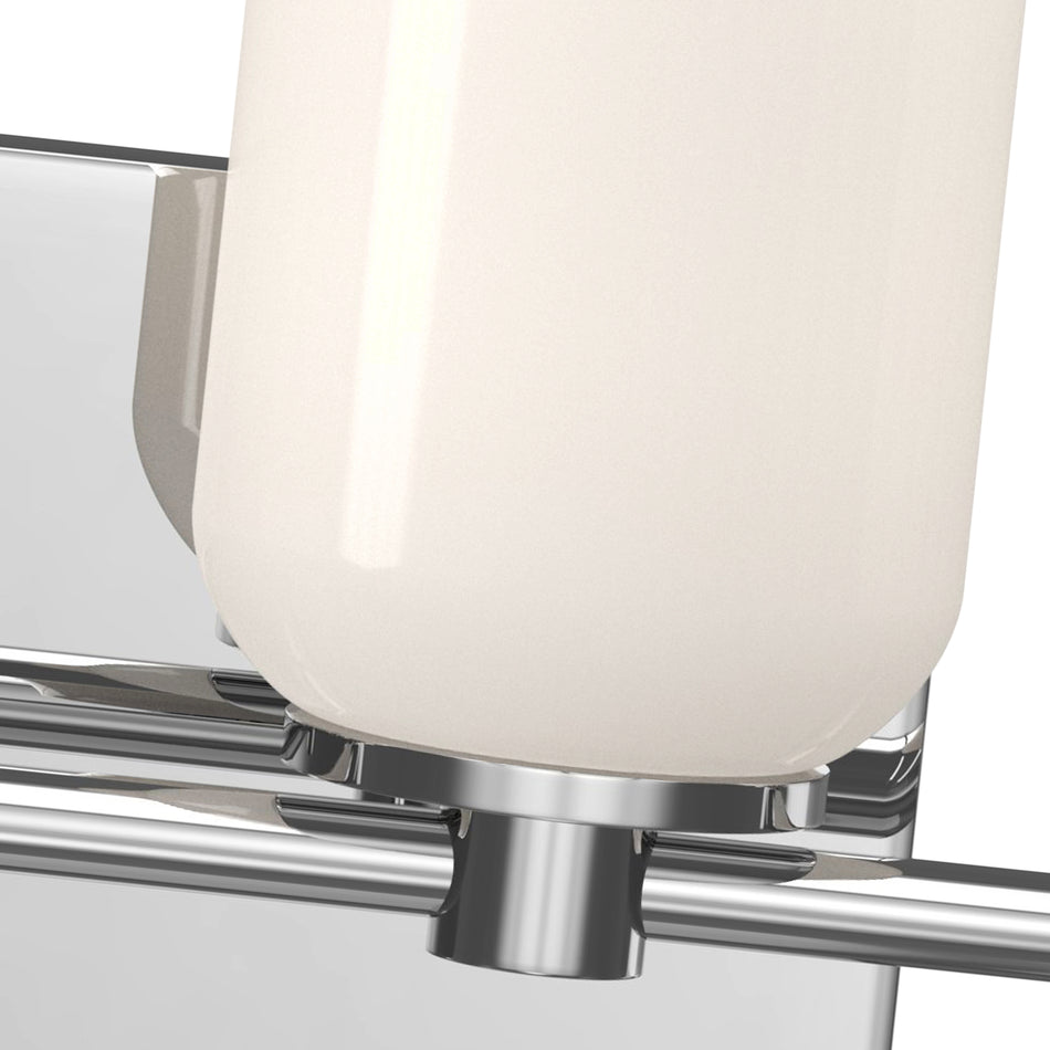 Nola 31-in Chrome/Glossy Opal Glass Socket Vanity Light by KUZCO