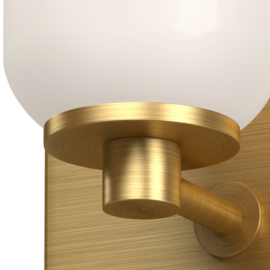 Nola 3-in Brushed Gold/Glossy Opal Glass Socket Wall Sconce by KUZCO