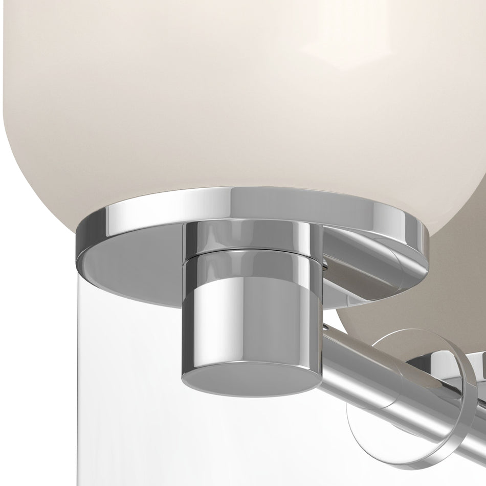 Nola 3-in Chrome/Glossy Opal Glass Socket Wall Sconce by KUZCO