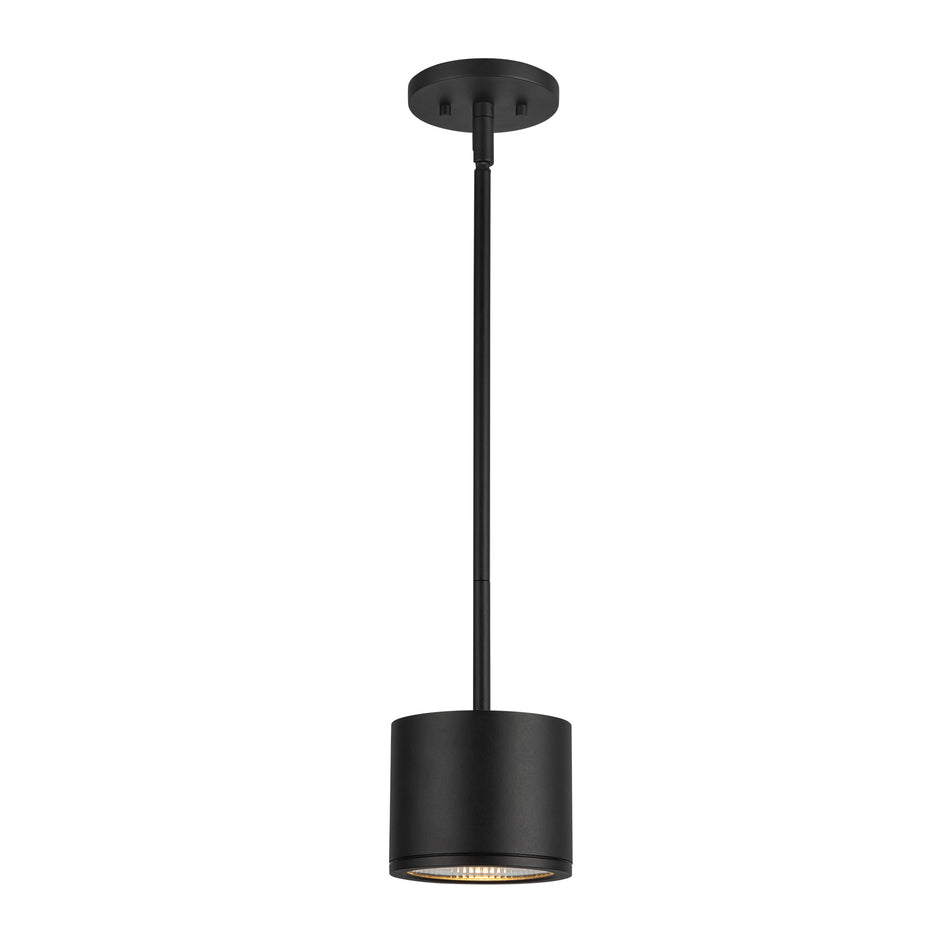 Nordic 4-in (5-in Dia.) Black LED Exterior Pendant