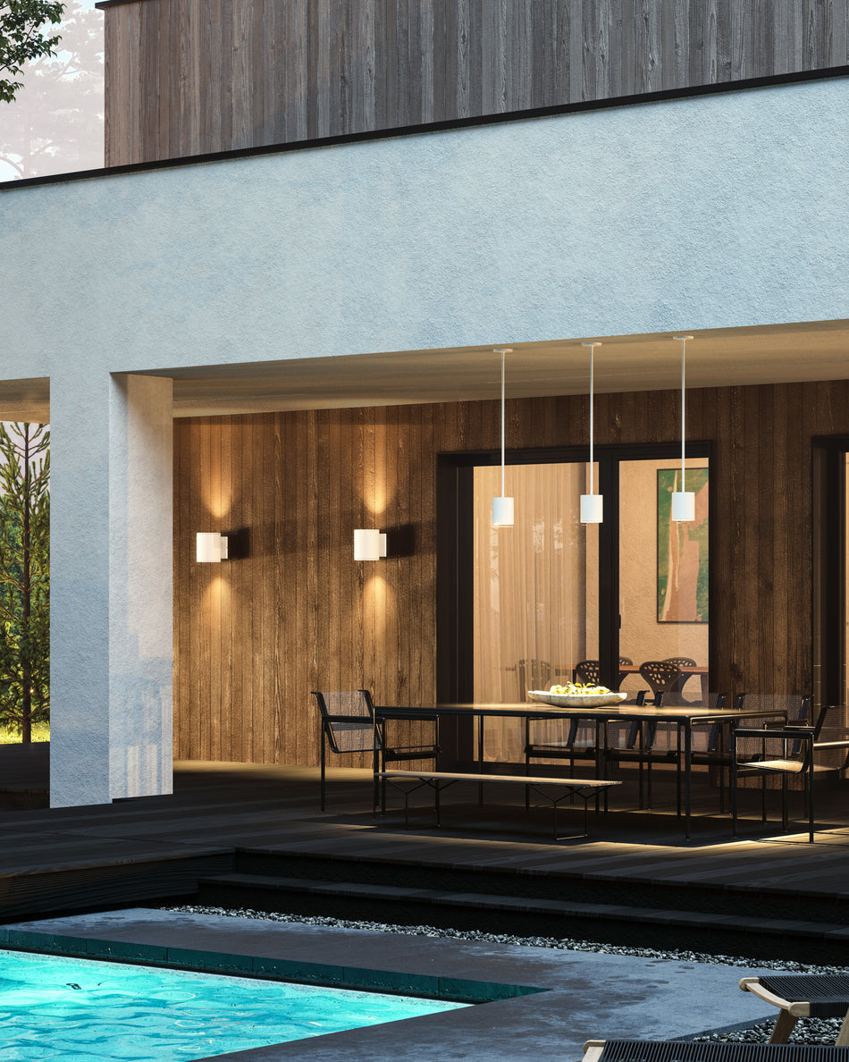 Nordic 6-in (5-in Dia.) White LED Exterior Pendant by KUZCO