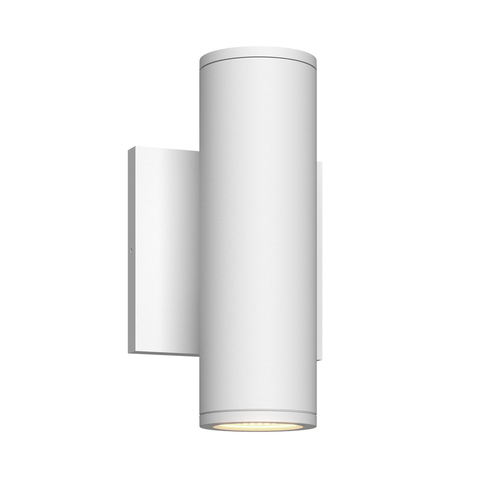 Nordic 8-in (2-in Dia.) White LED Exterior Wall