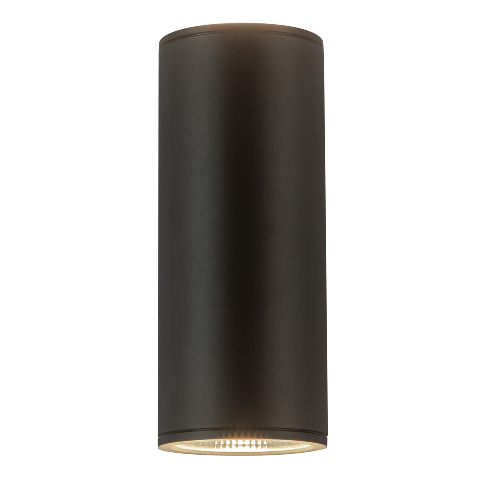 Nordic 12-in (5-in Dia.) Black LED Exterior Wall by KUZCO