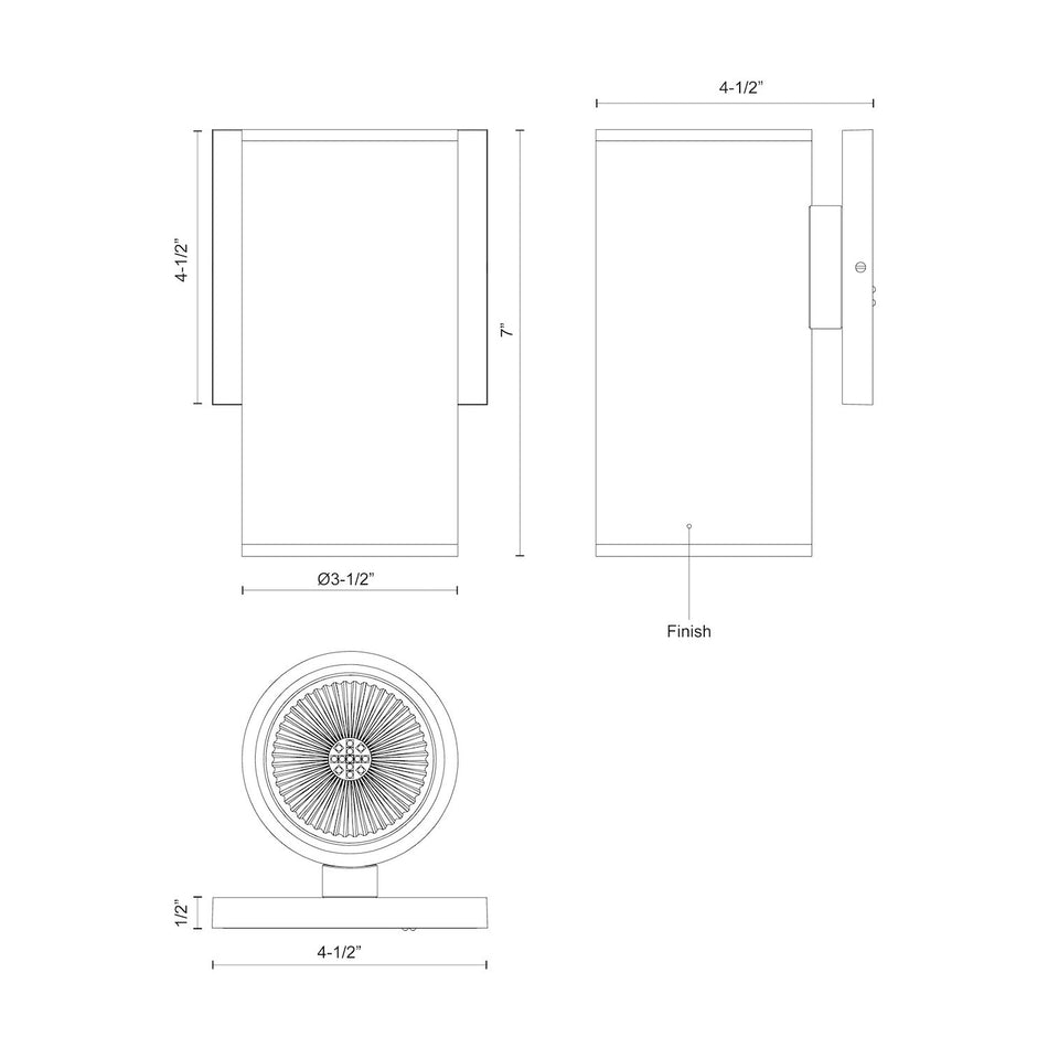 Nordic 7-in Gray LED Exterior Wall Sconce by KUZCO
