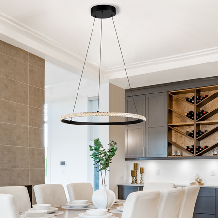 Nova 29W Black LED Pendant with Crystalline Components