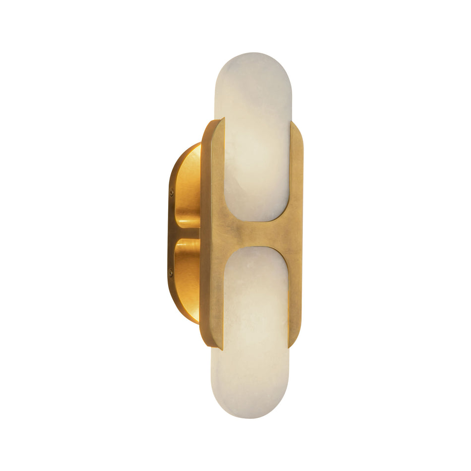 Odin 14-in Vintage Brass/Alabaster Socket Wall Vanity by ALORA