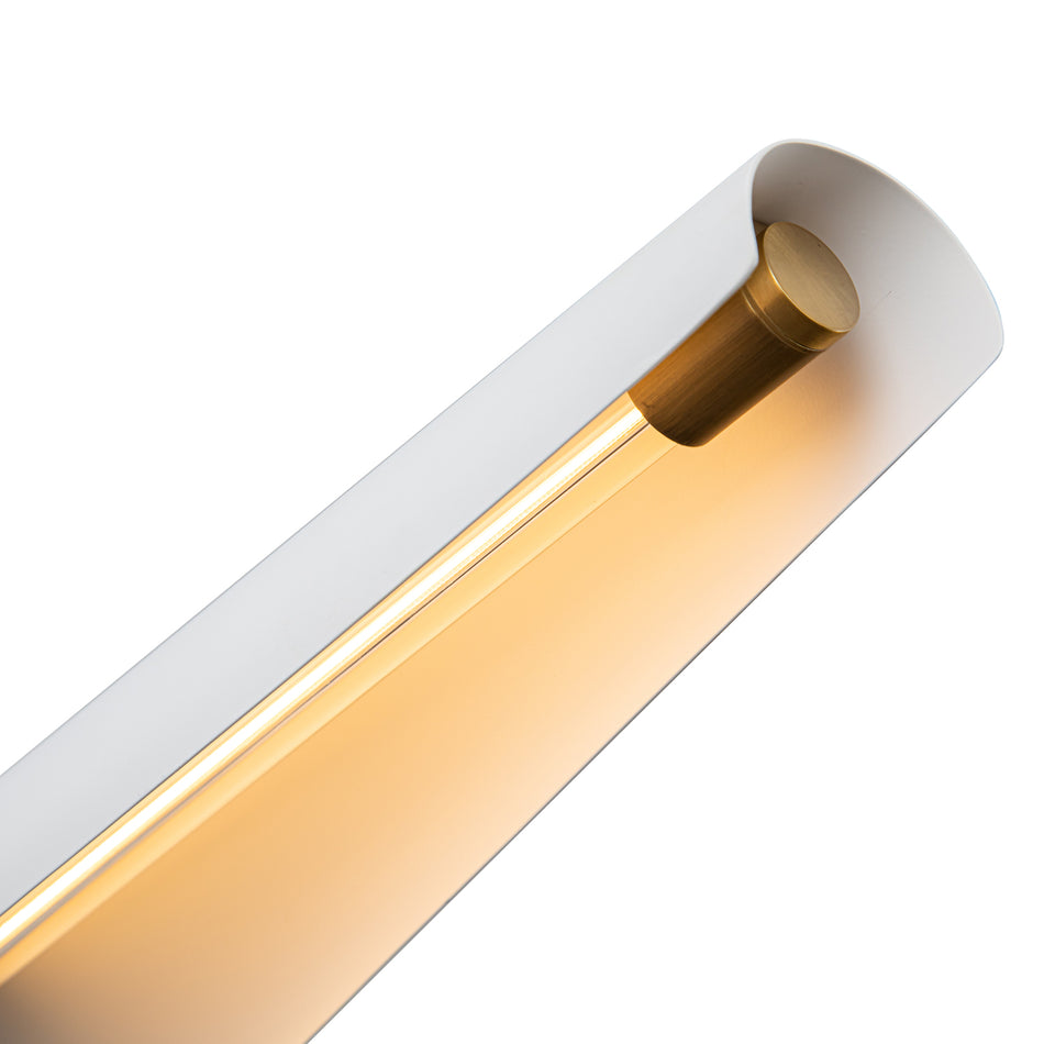 Osorio 46-in Matte White/Vintage Brass LED Chandeliers by ALORA