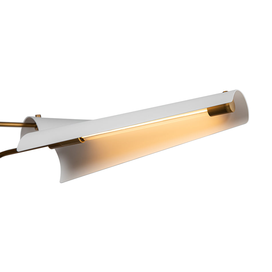 Osorio 46-in Matte White/Vintage Brass LED Chandeliers by ALORA