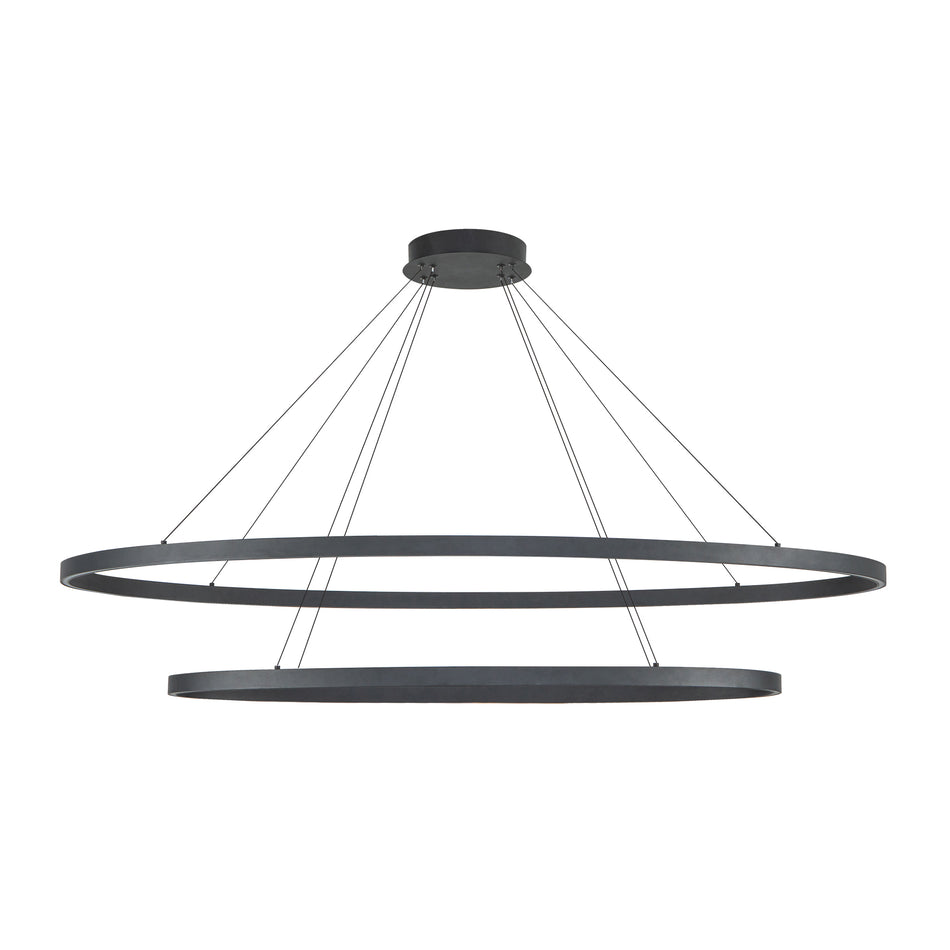 Ovale 2 Layer Black LED Chandelier by KUZCO