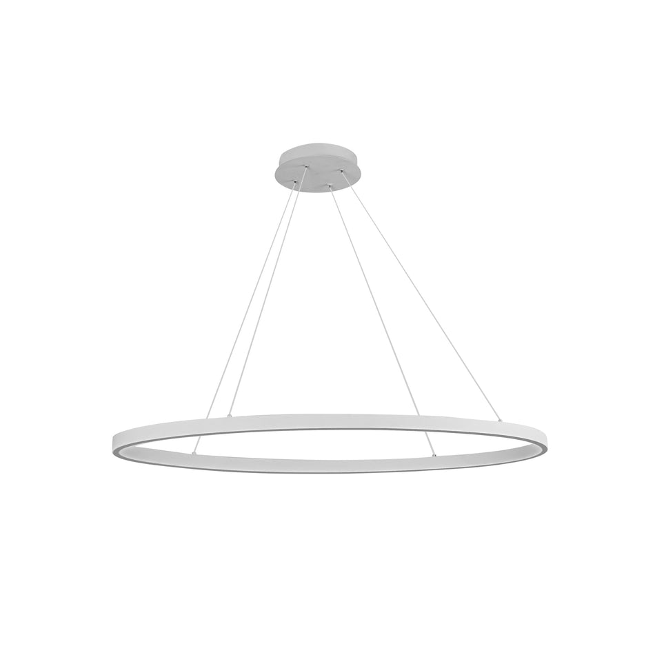 Ovale 40-in White LED Linear Pendant by KUZCO