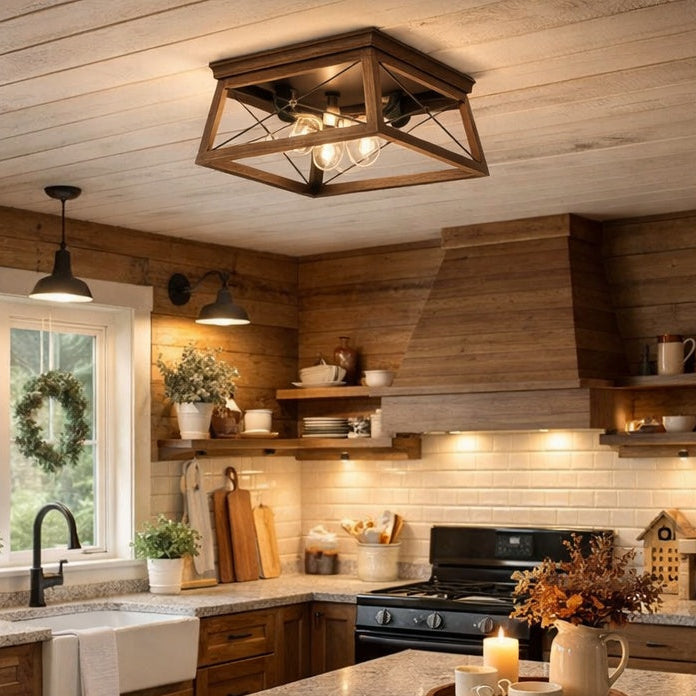 Briarwood Collection Two-Light Flush Mount Ceiling Light in Antique Bronze by Progress