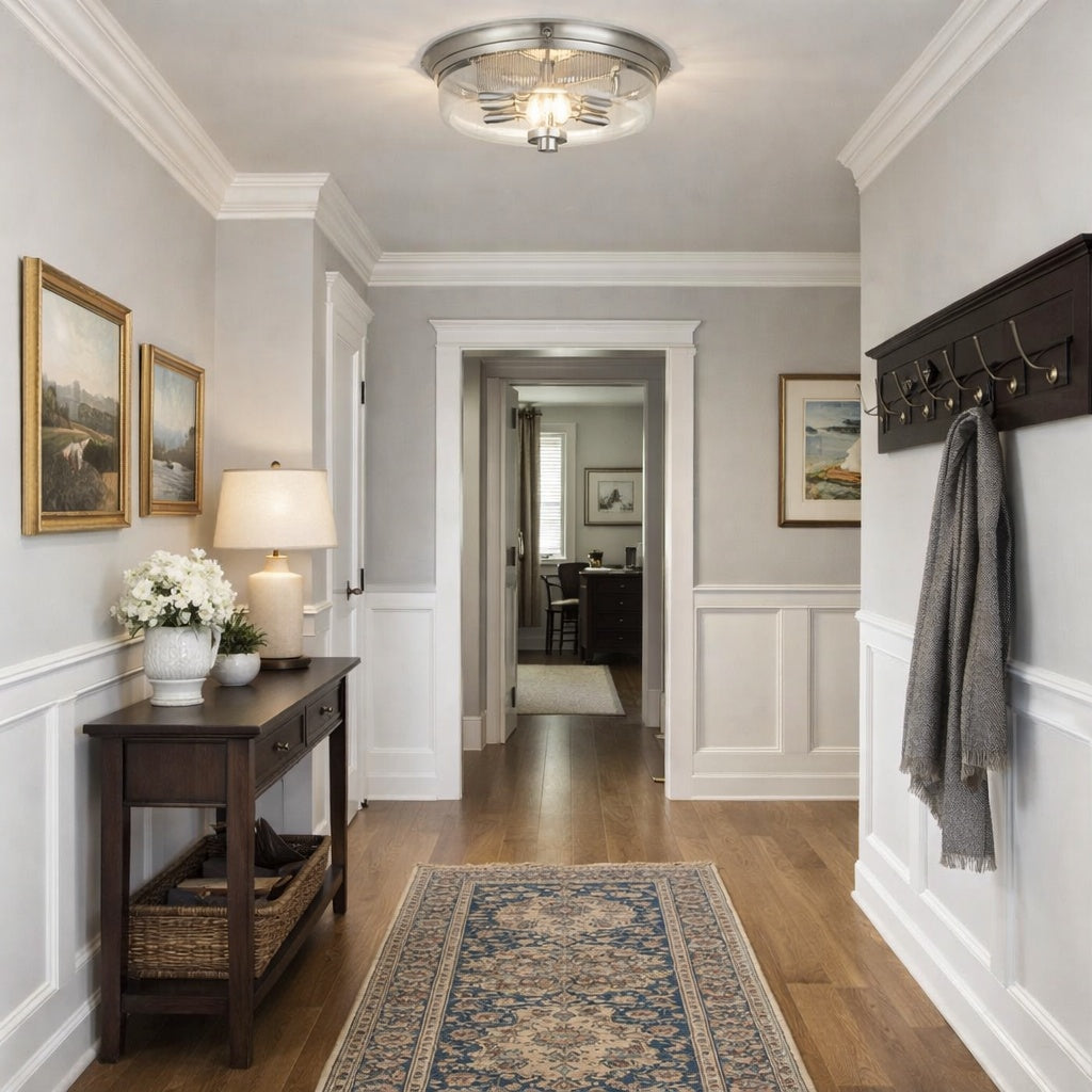 Blakely Collection Two-Light 13-5/8" Flush Mount in Brushed Nickel by Progress