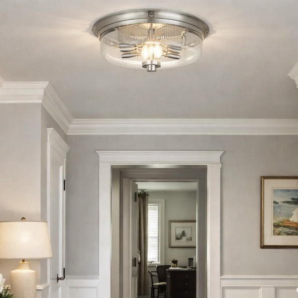 Blakely Collection Two-Light 13-5/8" Flush Mount in Brushed Nickel by Progress