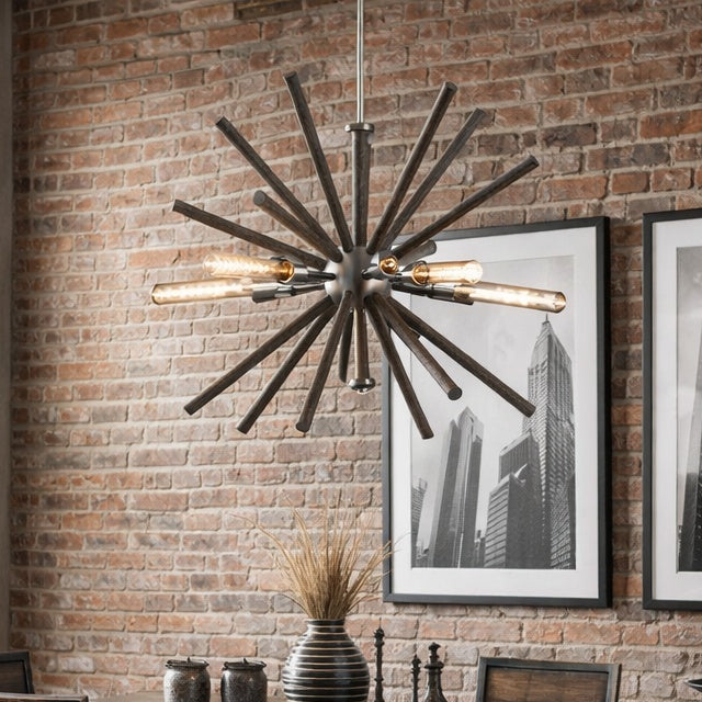 Thorpe Collection 5-Light Brushed Nickel Mid-Century Modern Chandelier Light by Progress