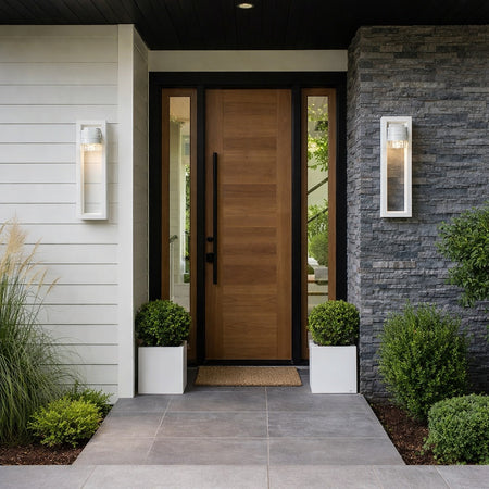 7.5" modern exterior wall lantern in chrome from Z-1010 LED collection by Progress