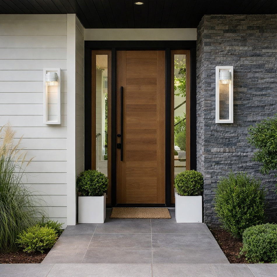 7.5" modern exterior wall lantern in chrome from Z-1010 LED collection by Progress