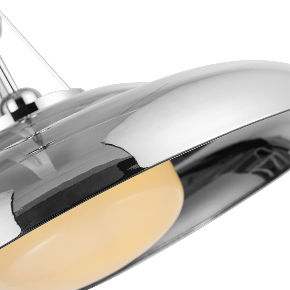 Palmetto 20-in Polished Nickel/Glossy Opal 1 Light Pendant by ALORA