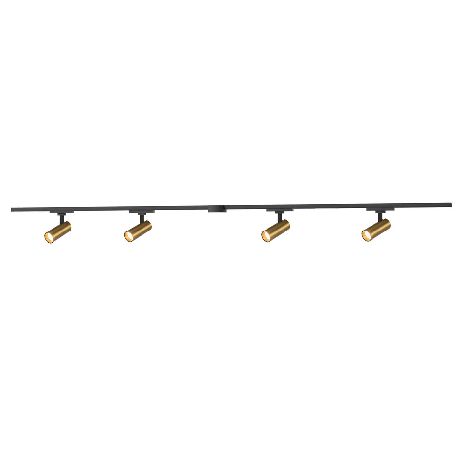 Paolo 81-in Gold dimmable LED Trilo Ceiling Kit