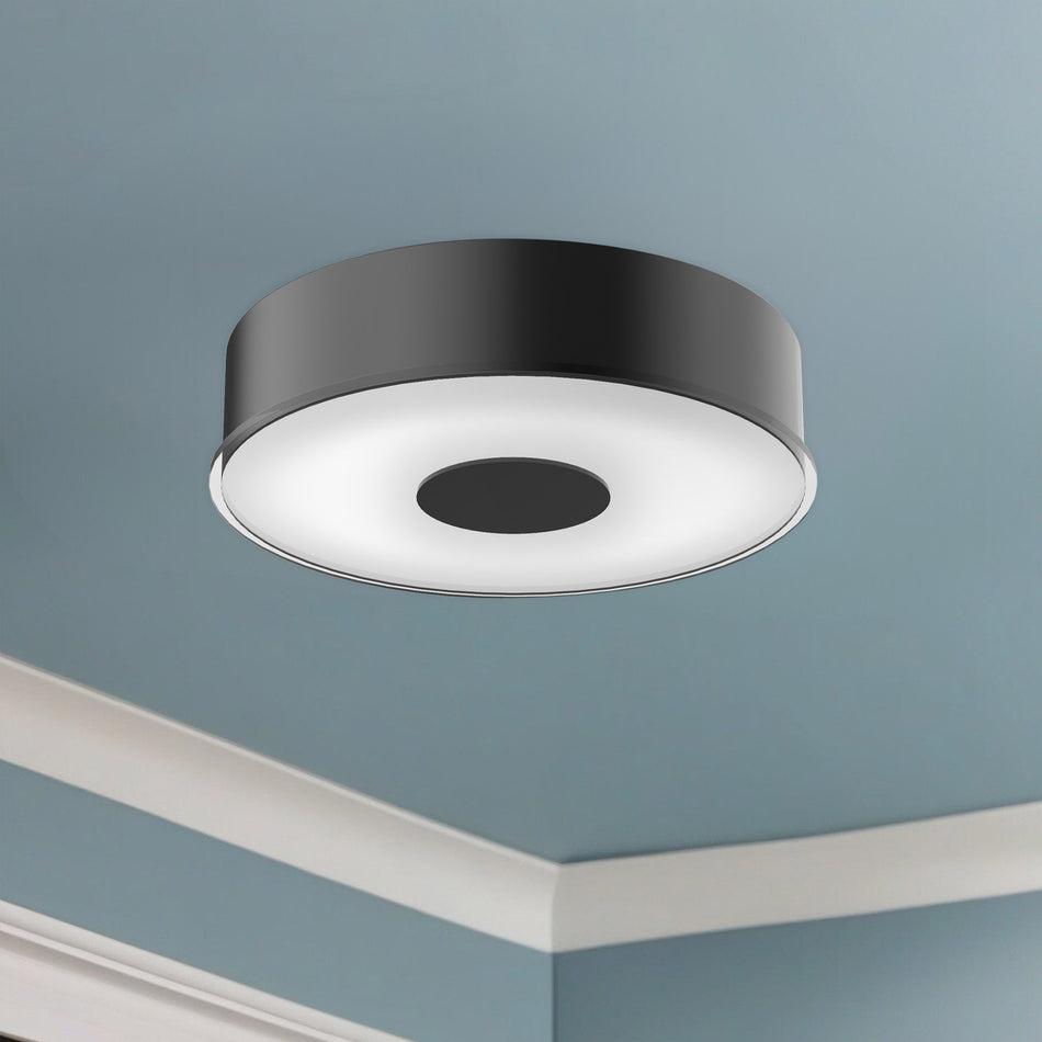 Parker 10-in Black LED Flush Mount by KUZCO