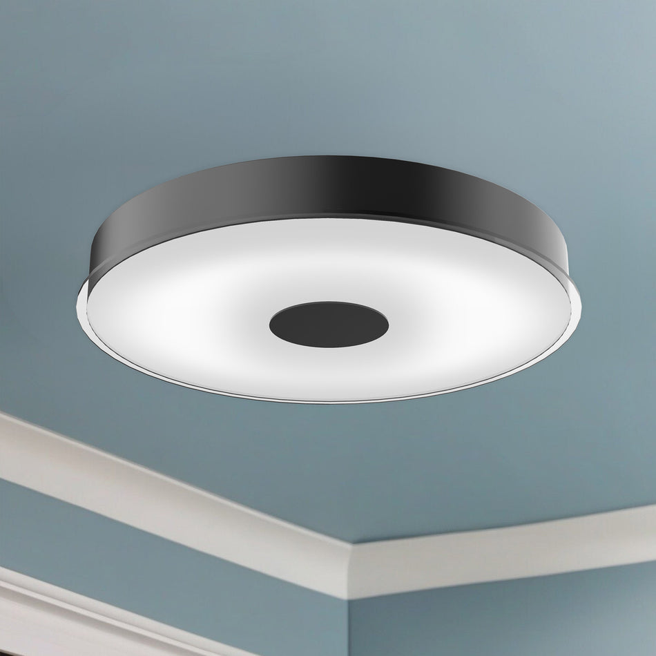 Parker 20-in Black LED Flush Mount by KUZCO