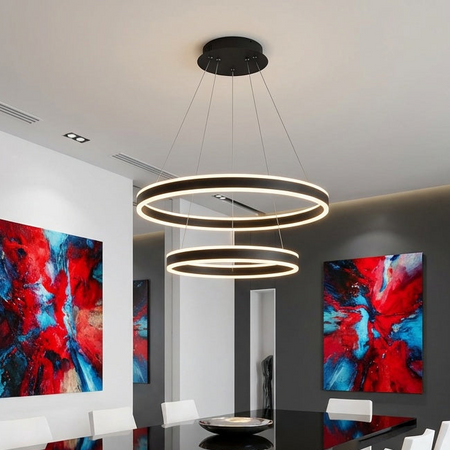 Cadence Single Light 23-1/2" Wide 2 Tier LED Ring Chandelier by Quoizel