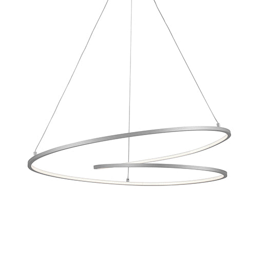 Twist 32-in Antique Silver LED Pendant by KUZCO