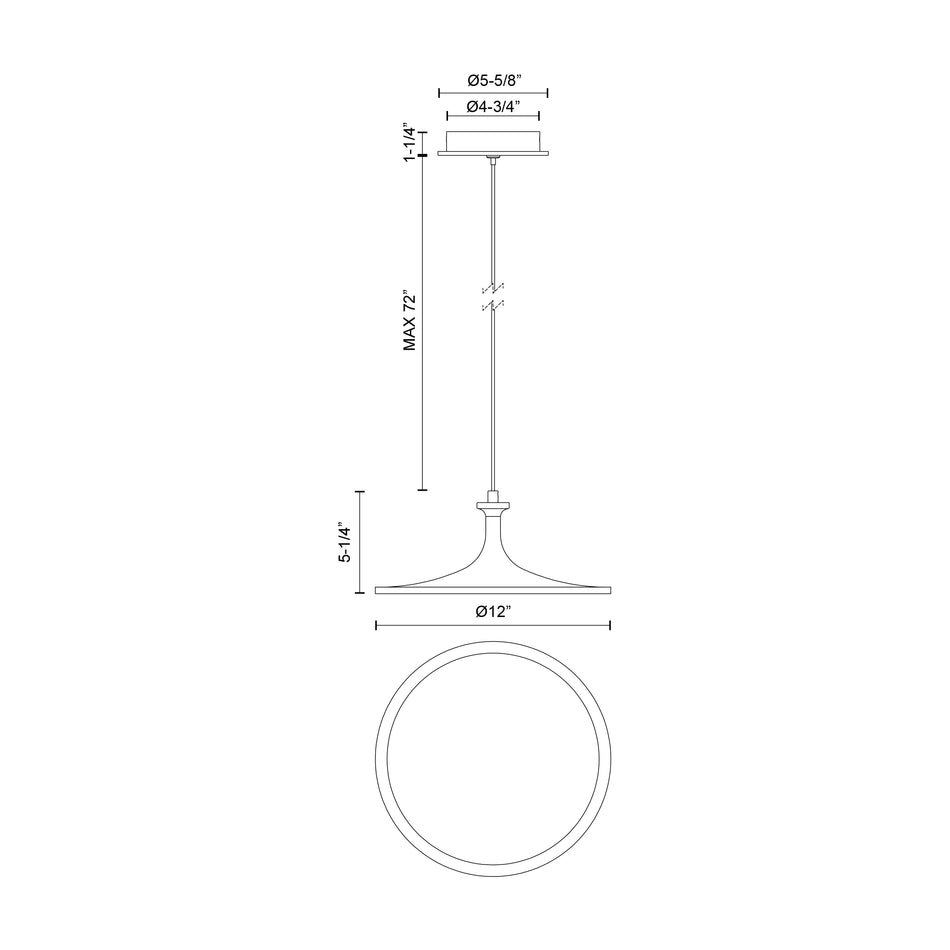 Issa 12-in Matte Black LED Pendant by ALORA MOOD