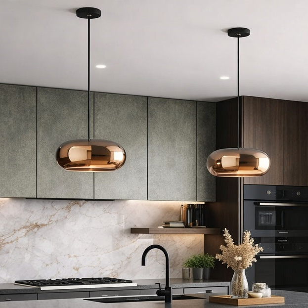 Trinity 14-in Black/Copper LED Pendant