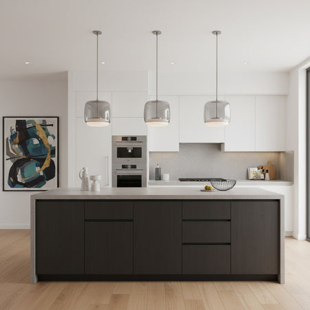 Enkel 10-in Smoked/Brushed Nickel LED Pendant by Kuzco