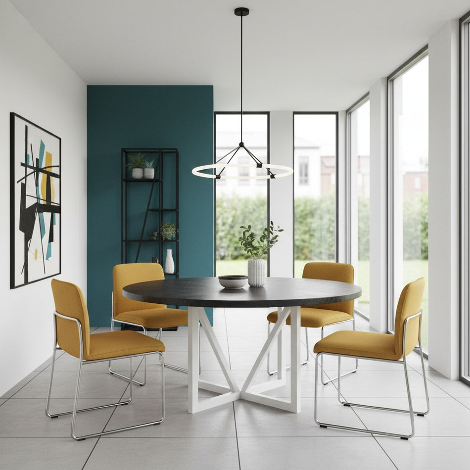 Modern Santino Black & White Geometrical Pendant by Kuzco